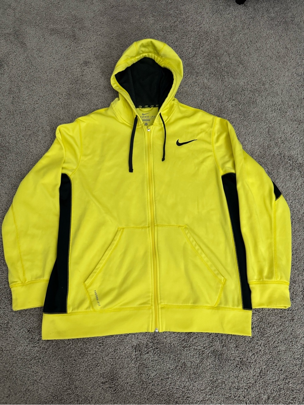 Nike Men's Therma Fit Yellow Full-Zip Hooded Jacket